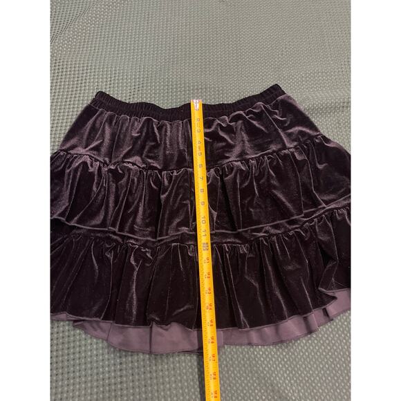 Skirt velvet tiered ruffled stretch valore plus size curve sexy - Picture 5 of 7